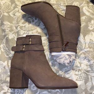 Steven Pearle Taupe Nubk Leather Booties